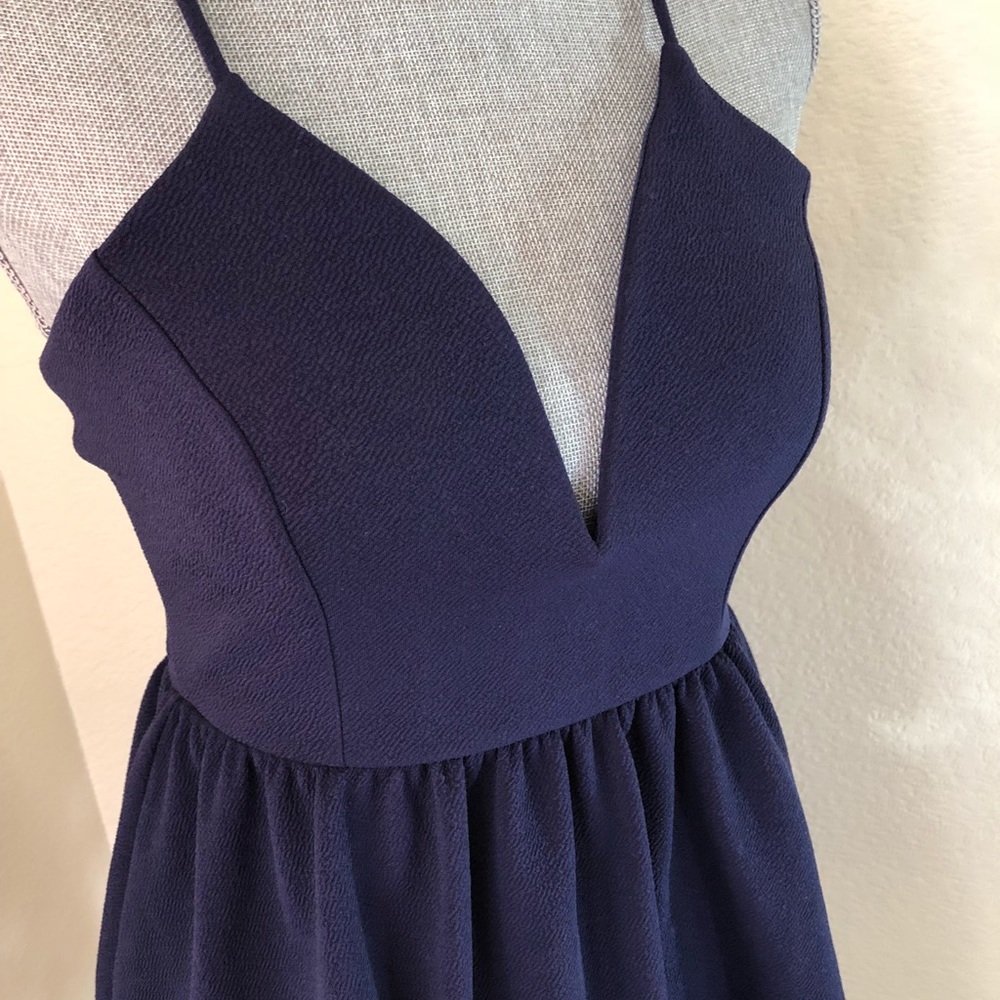 Navy blue and white sweetheart dress Size S 💙
